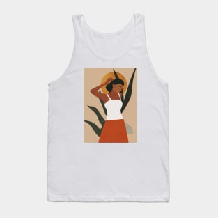 Indian Woman, Modern Boho Art Tank Top